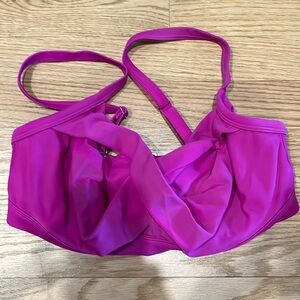Athleta Swim Bikini Top. Adjustable Straps Underwire DARK PINK. Size 34D…